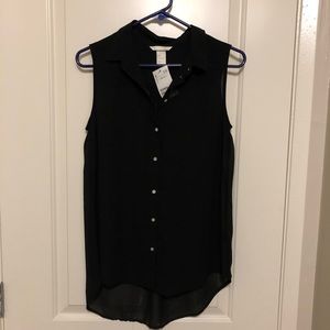 NWT - Sheer Black H&M Button Up Tank